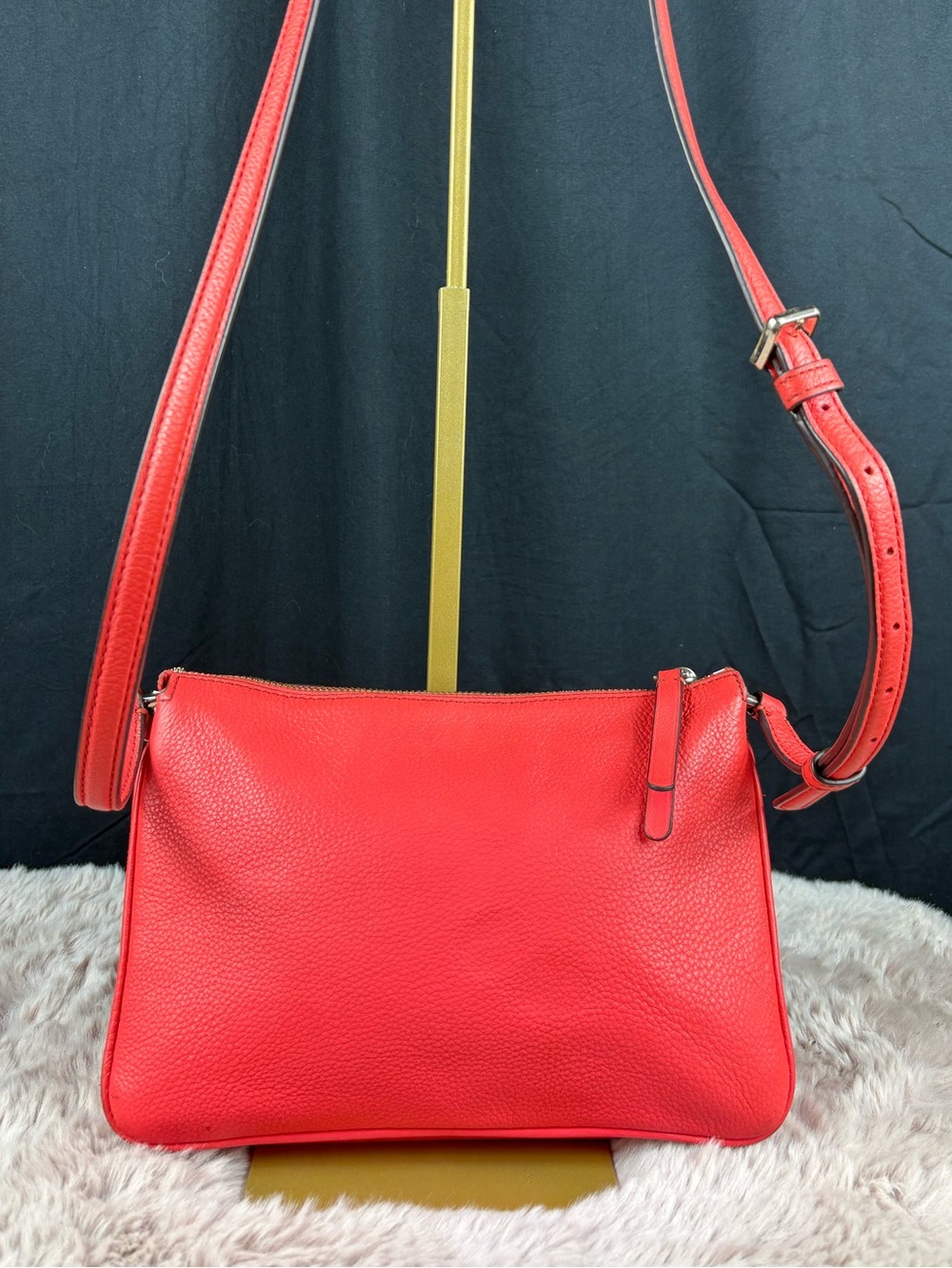 Kate Spade New York Jackson Street Harlyn Coral Red Leather Crossbody - Picture 2 of 10